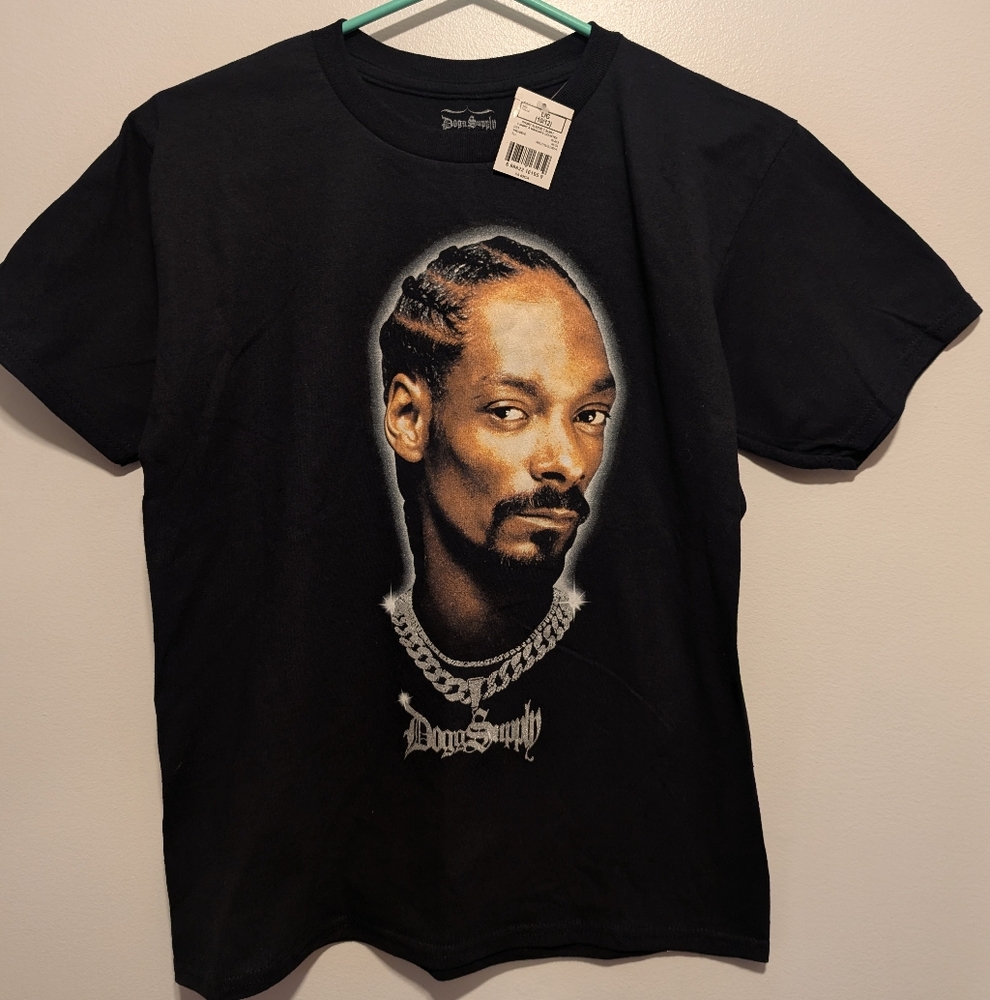 Black Men's T-Shirt Snoop Dogg Size LG 10 - 12 Brand New With Tag